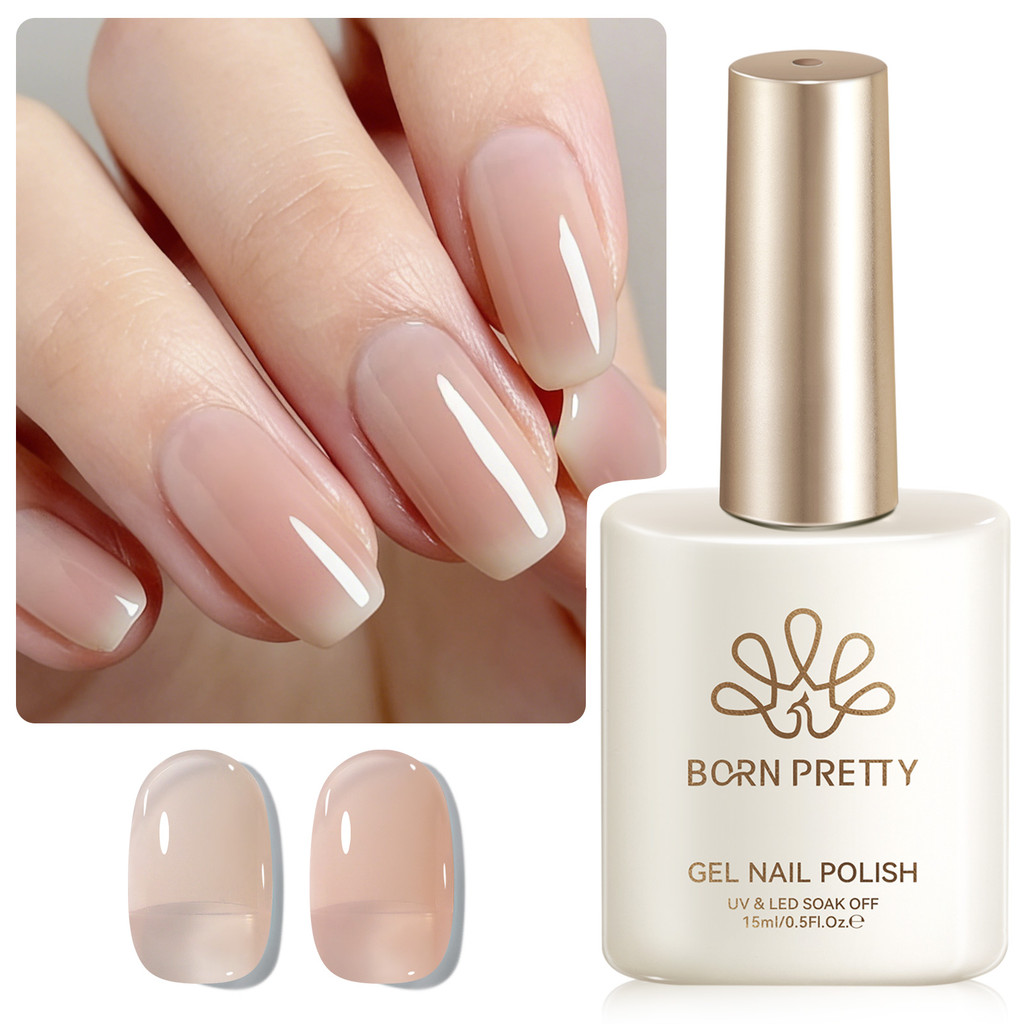 【Local】BORN RRETTY 40 สี Jelly Daily Nude Gel ยาทาเล็บ Ice Clear Nude สีชมพูสี UV Soak Off เจลเคลือบเงาเล็บหยกเจล 15ml
