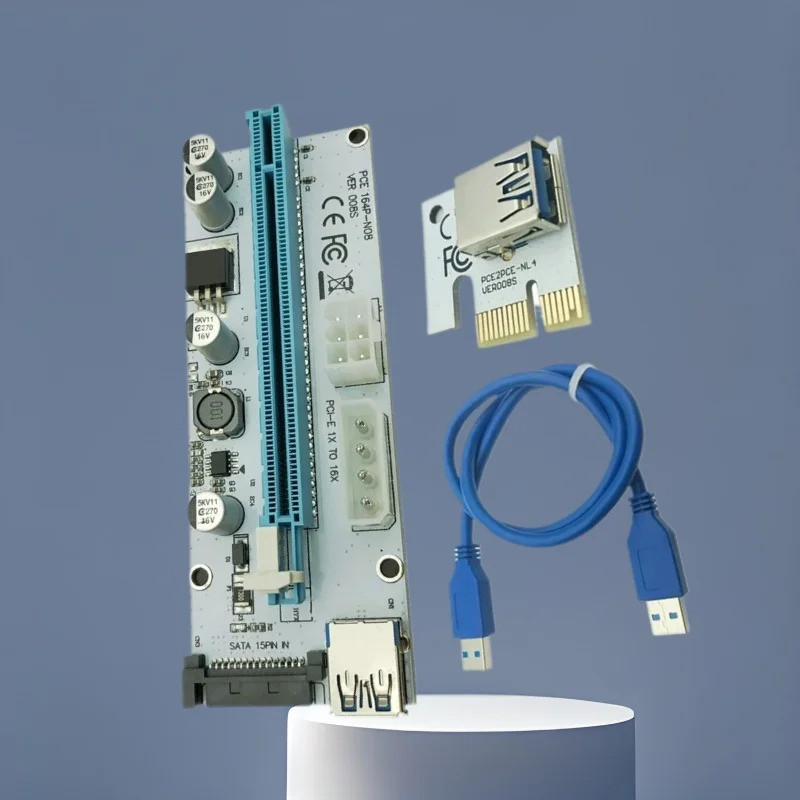 008S 4Pin/6Pin/SATA PCIe 1X ถึง 16X Express Riser การ์ดกราฟิก PCI-E Riser Extender 60 ซม.USB3.0 สําห