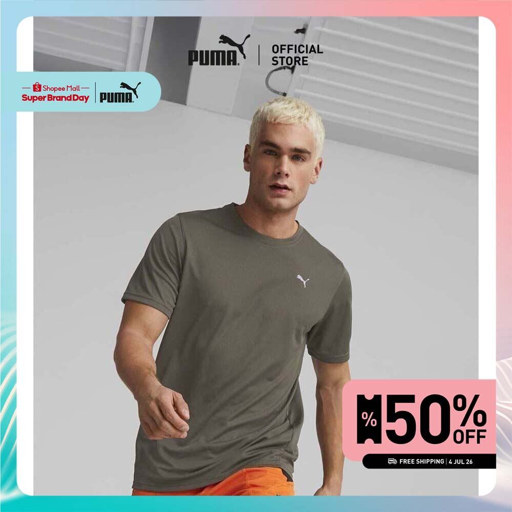 PUMA TRAINING - เสื้อยืดออกกำลังชาย Performance Cat สีเทา  - 52031580