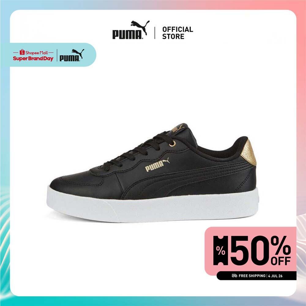 PUMA BASICS - สนีกเกอร์ผู้หญิง Skye Clean Distressed สีดำ - 38666601