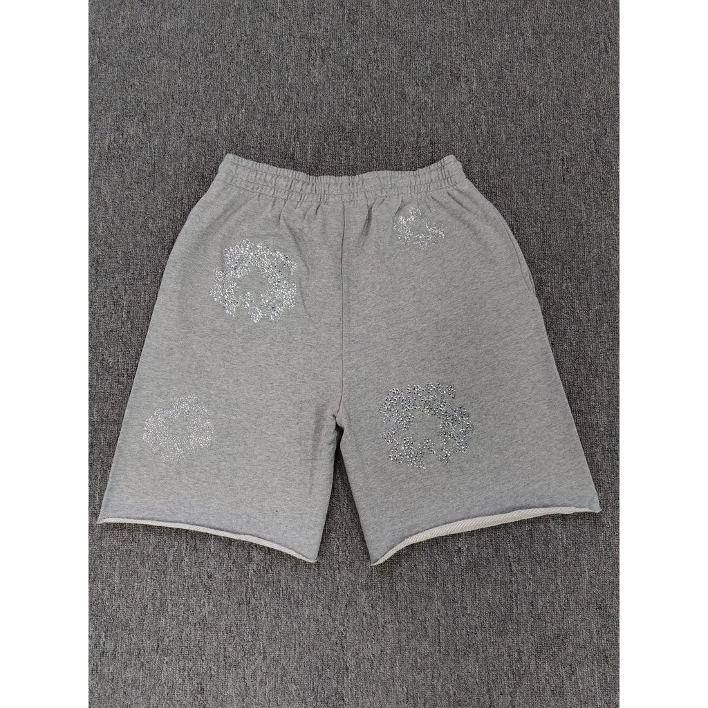 O2QX Denim Tears กางเกงห้าจุด Denim Tears Hot Diamond Kapok กางเกงขาสั้นผู้ชาย