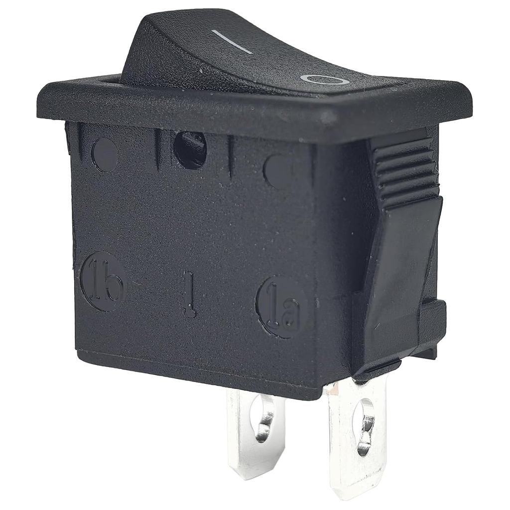 R19A Rocker Switch (1-Pack) 2-Pin 10A/125V 6A/250V On-Off SPST, เหมาะกับ 19.2x12.9mm (0.76x0.51), 21
