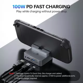 Gulikit Dock สําหรับสวิตช์ 1/2, 4K 60Hz HDMI Docking Station พร้อม PD 100W Fast Charging, Enhanced Cooling สําหรับ Nintendo Switch 2