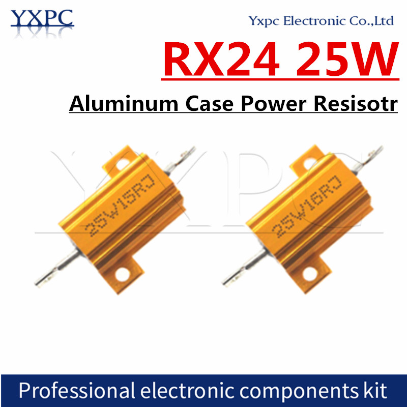 2pcs 25W 0.01R/ 200K อลูมิเนียม Power Resistor Wirewound ประเภทสารพัน Ohm ค่าสําหรับวงจรอิเล็กทรอนิก