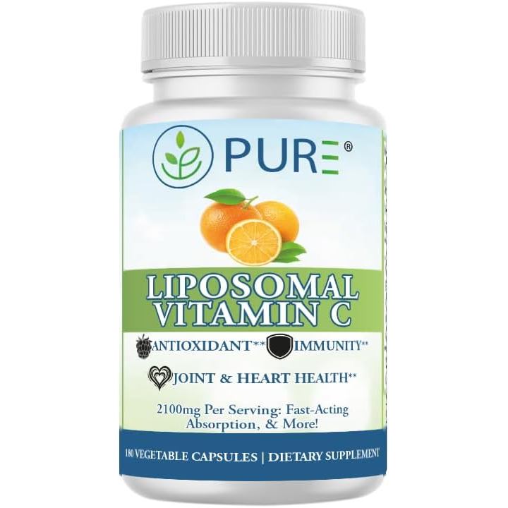 PURE Lipids วิตามินซี 2100 มก.-180 แคปซูล, 60 เสิร์ฟ-อาหารเสริมเสริมภูมิคุ้มกันการดูดซึมสูงบรรจุ Sun
