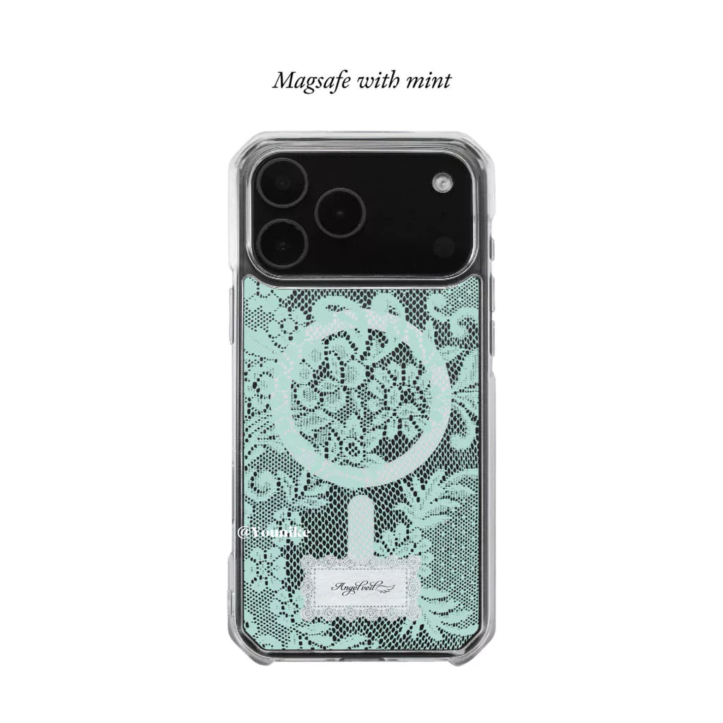Dream Core Girl Mint Lace สไตล์เกาหลี ins เหมาะสําหรับ iphone17pro/17promax เคสป้องกัน Apple 16 เคสโทรศัพท์ 16promax เคสป้องกัน 15 กันกระแทก 13/14 กรณี 11/12/12promax/17air