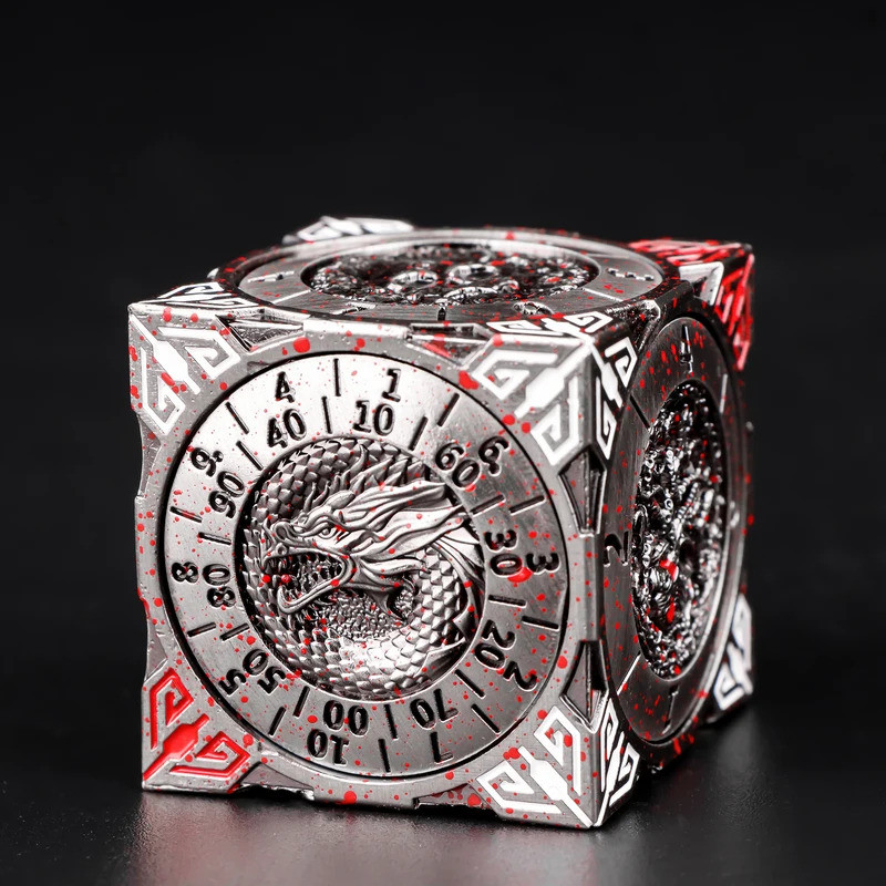 7 in 1 DND Spinner Dice Set Unique Metal Cube D&D 3D Relief Dice for Dungeons And Dragons Cool Polyh