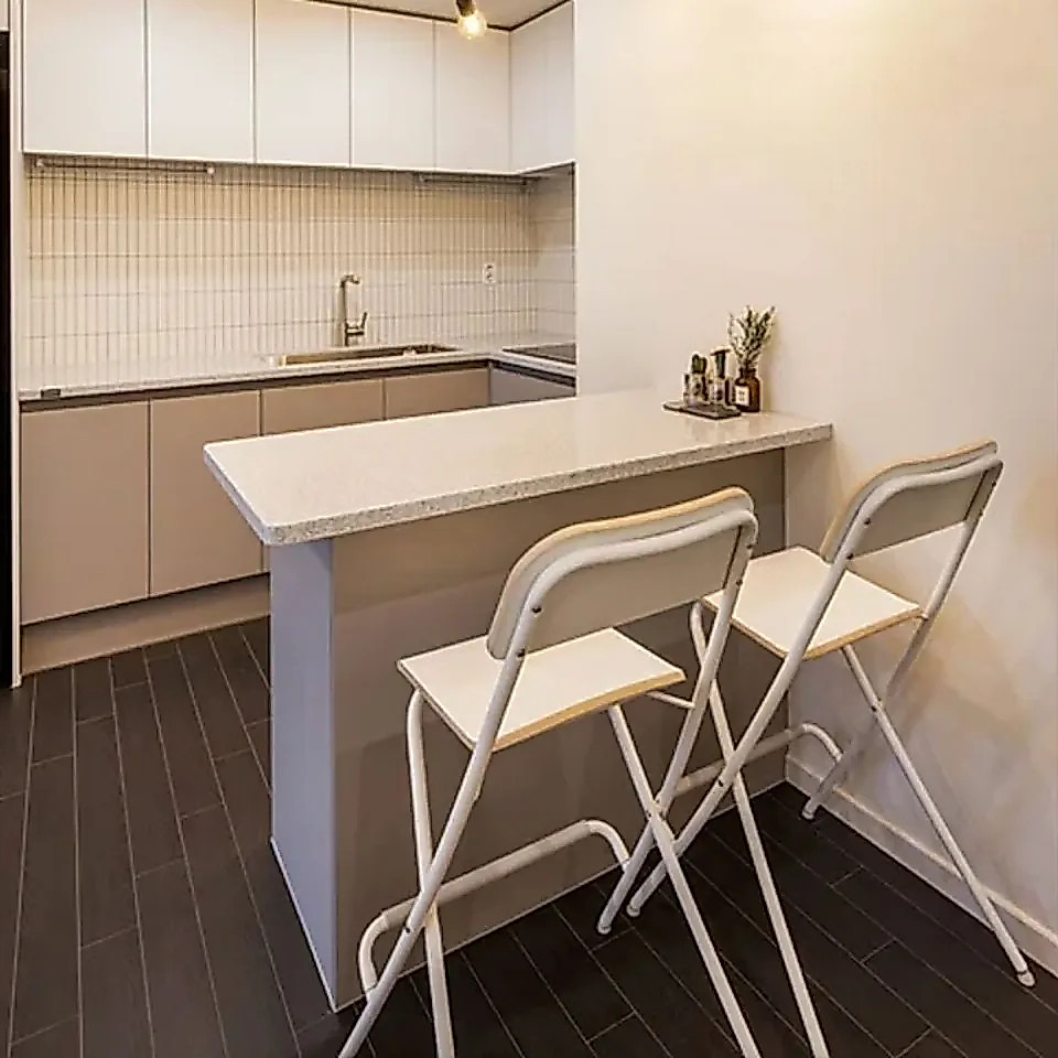 Franklin Bar Stool เก้าอี้บาร์ไม้เนื้อแข็งพับได้ Nordic Simple Style Bar Stool เก้าอี้บาร์