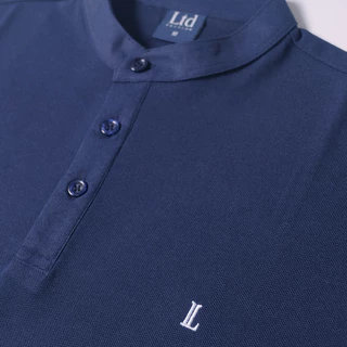 LTD เสื้อโปโลแขนสั้น ผู้ชาย สีน้ำเงิน | Pique polo banded collar | 03634