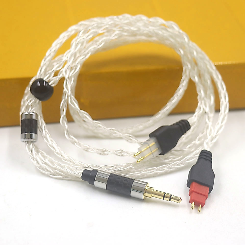 8core 1.2m HIFI-soft Silver Plated หูฟังเปลี่ยนสายอัพเกรดสําหรับ SENNHEI-SER HD580 HD600 HD650 HD25 