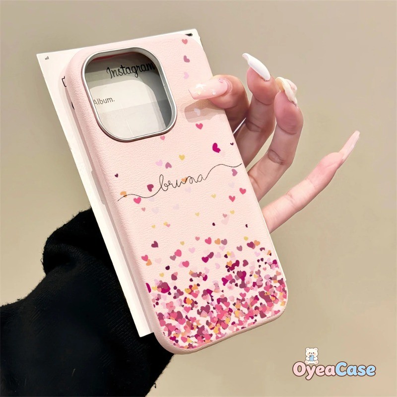 Falling Heart Confetti หนังสําหรับ Realme หมายเหตุ 80 70 60 50 P1 Pro GT Master Q5i U1 6 5 Pro 6i 6s