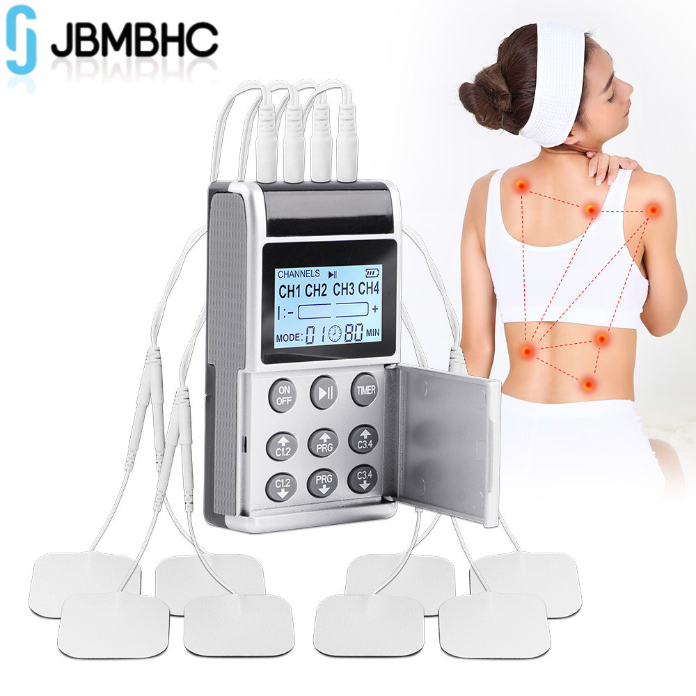 JBMBHC 4 ช่อง PMS นวดเข็ม Therpy กล้ามเนื้อกายภาพบําบัด Pulse กลับคอ Body Massager เครื่อง