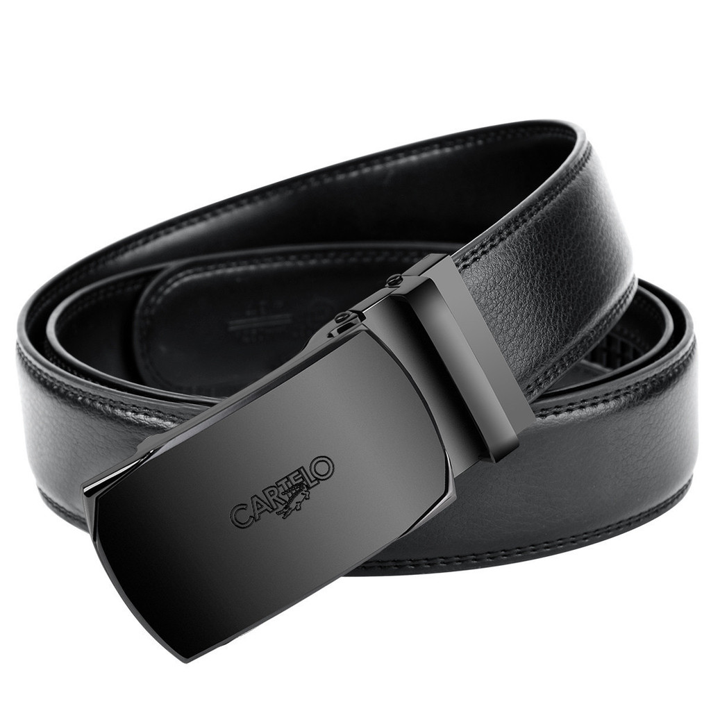 Katile Crocodile Belt Mens Genuine Leather Automatic Buckle Pants Cowhide Belt Young Business Trend 