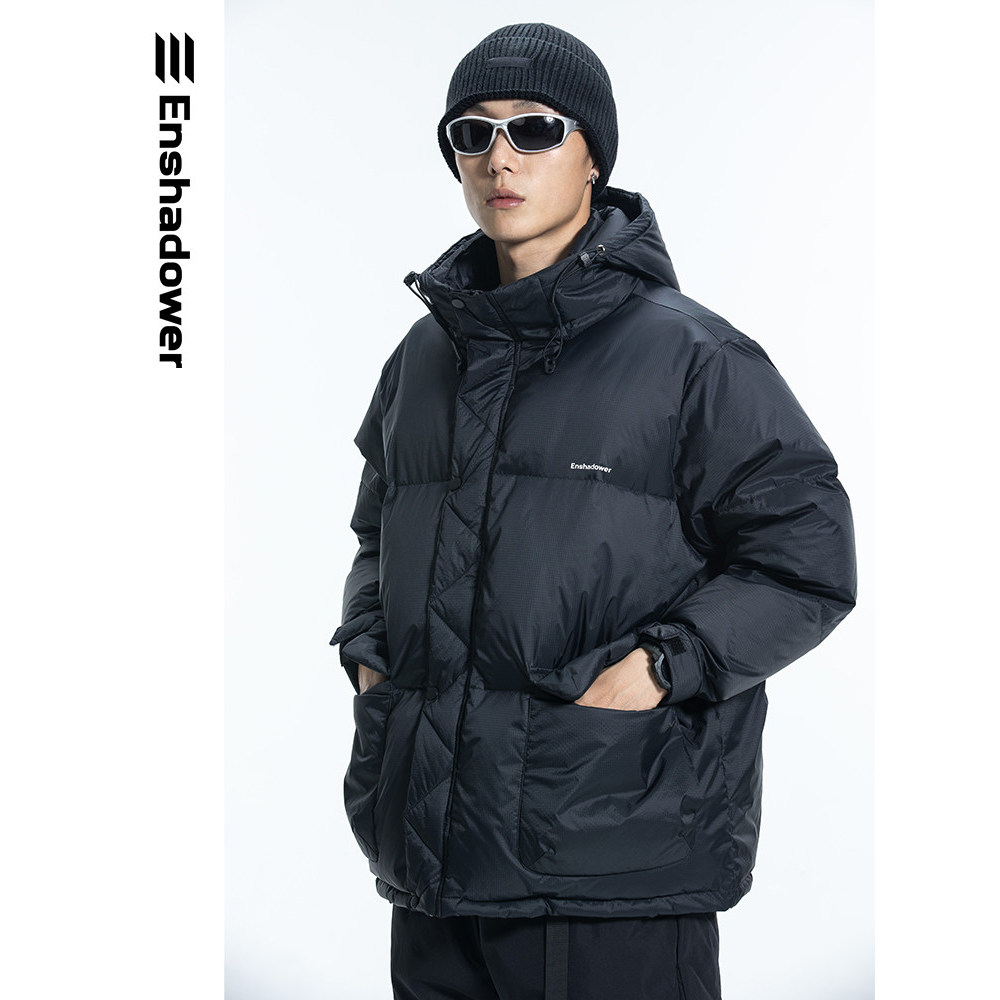 ENshadower คอนซีลเลอร์เครื่องมือ Hooded Down Jacket ผู้ชายฤดูหนาวหลวม Cold-Proof Warm White Duck Dow
