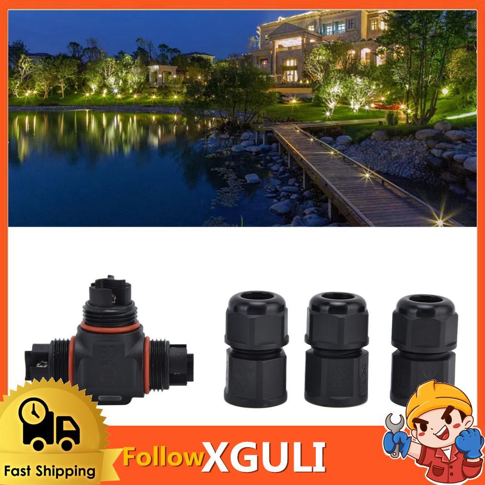 Xguli Xguli กันน้ำ Connector 3 Pin Tee สายไฟ Terminal Quick Connect Adapter 250V 16A TL20