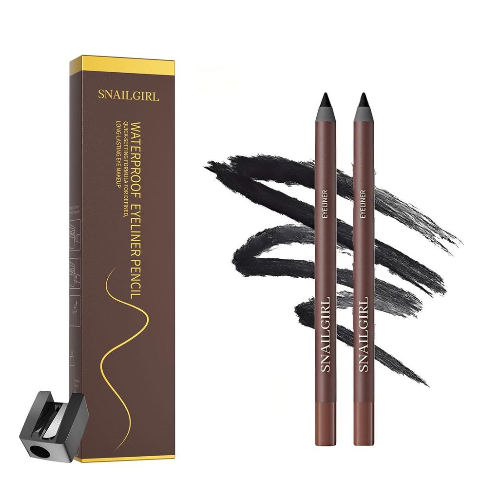 SNAILGIRLWaterproอายไลเนอร์ดินสอ,เจล,Long-Wear,forWomen(2PC) X06M