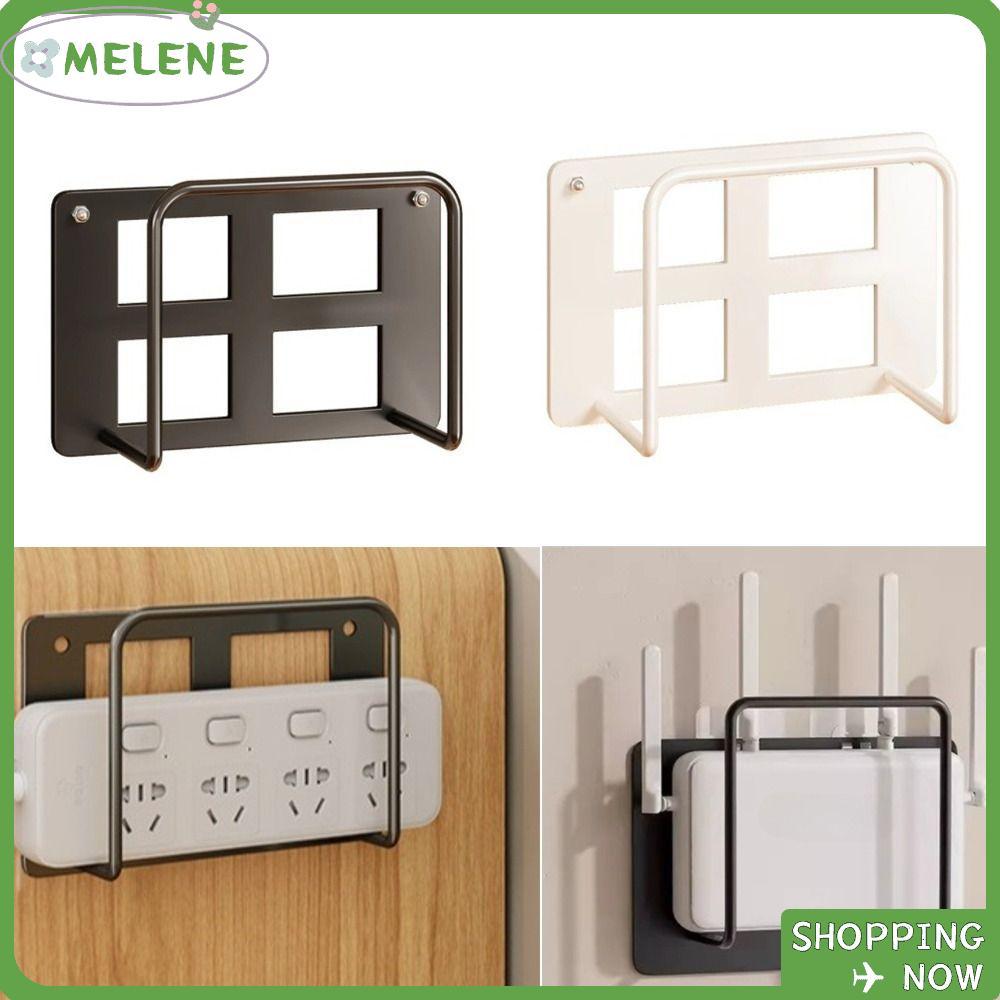MELENE ผู้ถือเราเตอร์,โลหะติดผนัง Set-Top Box Storage Rack,ทนทานอเนกประสงค์ประหยัดพื้นที่ WiFi Storage Bracket Organizer Bracket