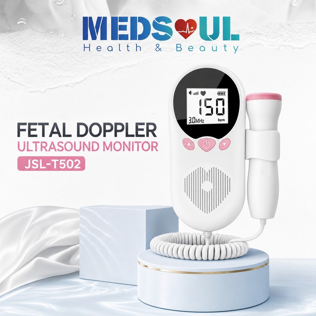Fetal Doppler เครื่องฟังเสียงหัวใจทารก 2-4 MHz IP54 กันน้ำ แบต 2000mAh พร้อมหูฟัง 3.5mm 10-12 สัปดาห