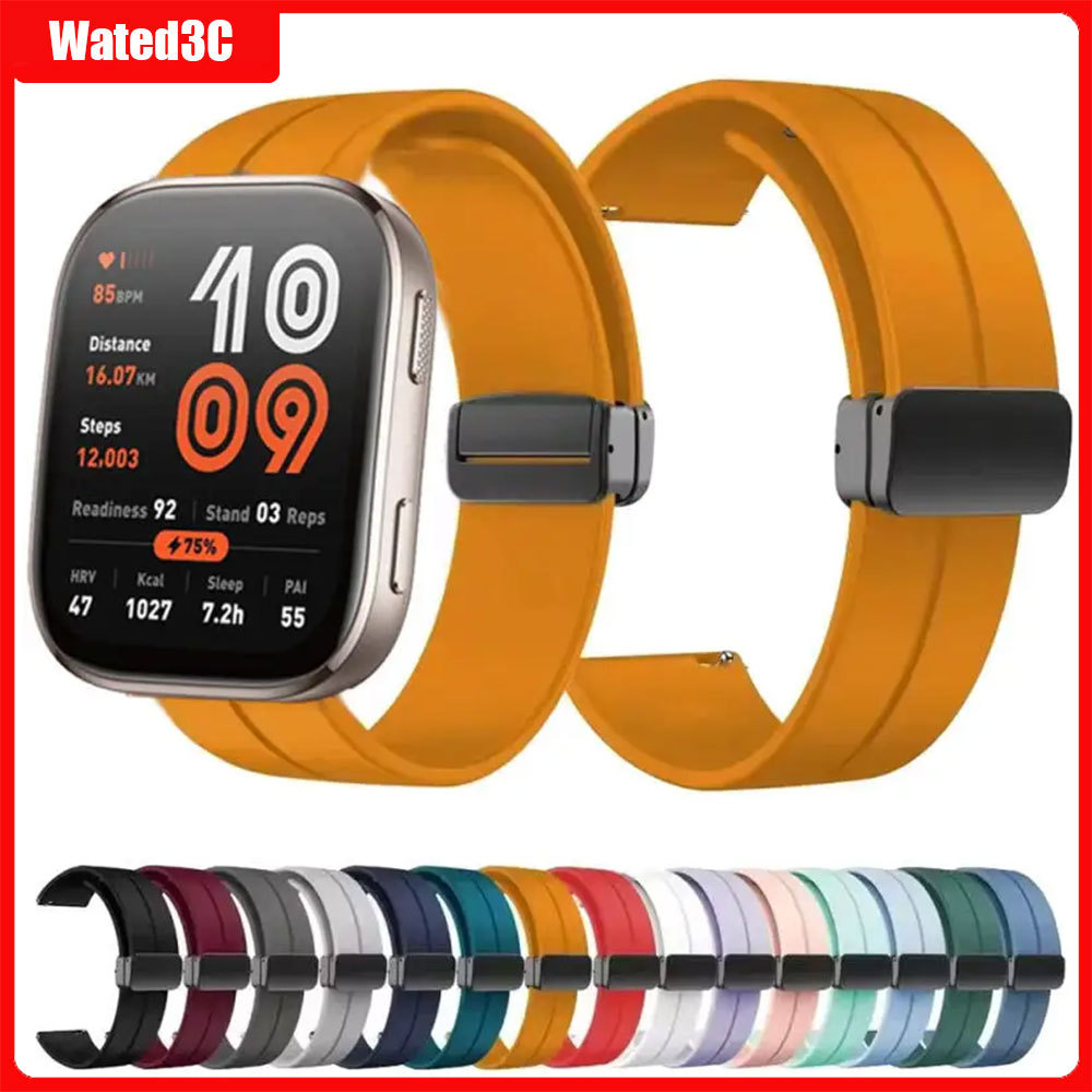 สายรัดแม่เหล็กสําหรับ Amazfit Bip 6 Bip5/Bip5Pro Band สําหรับ Amazfit GTR4/3/2 ​​​​​​​สร้อยข้อมือซิลิโคน Amazfit Bip Max Band