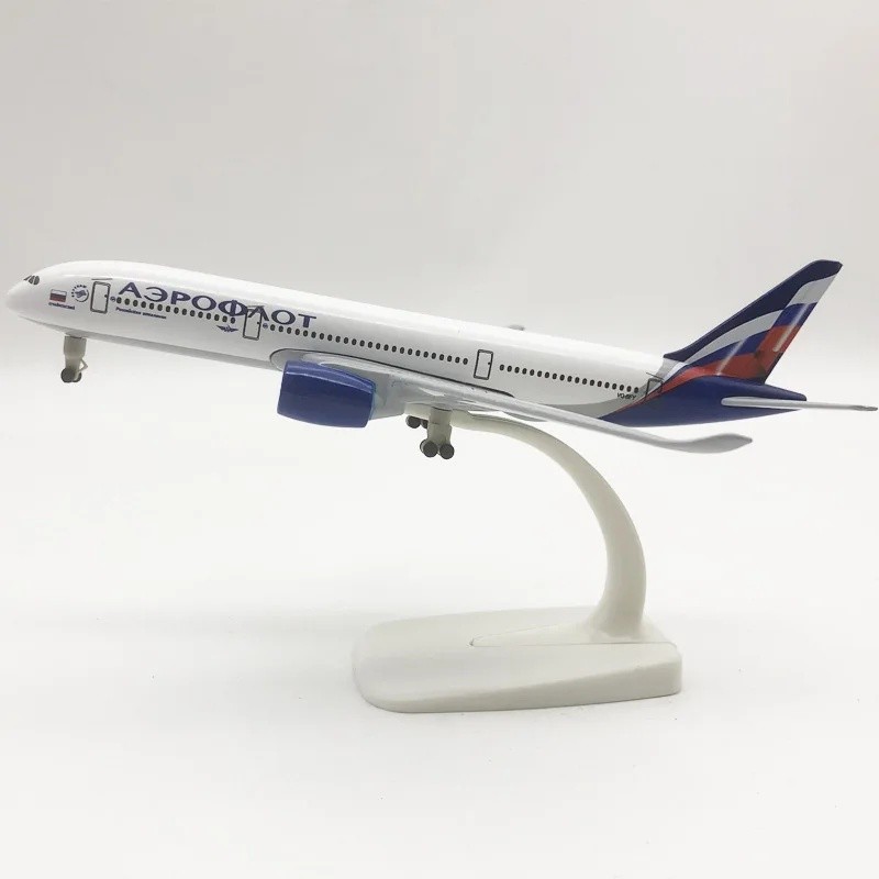 FZ จอแสดงผลเครื่องบินรุ่น 20 ซม. 350 A350 รัสเซีย Aeroflot เครื่องบินฐาน Landing Gear โลหะผสมเครื่อง