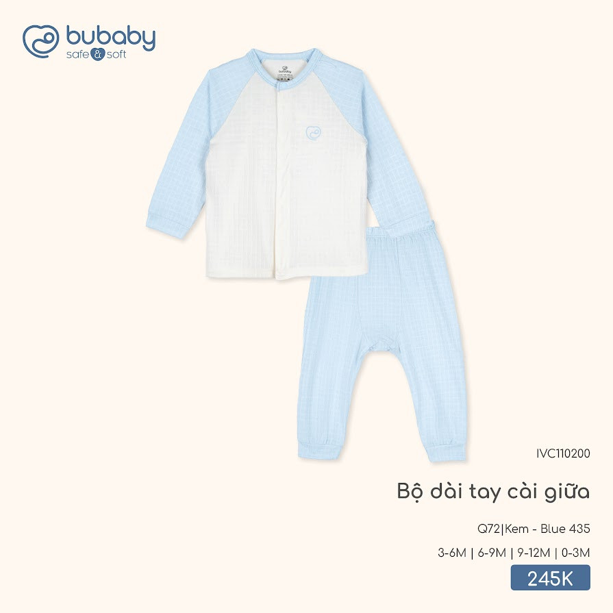 Bubaby ชุดสําหรับเด็กชายและเด็กหญิงสายรัดไหล่แขนยาวในทุกสี Babus Bubaby Binh Duong