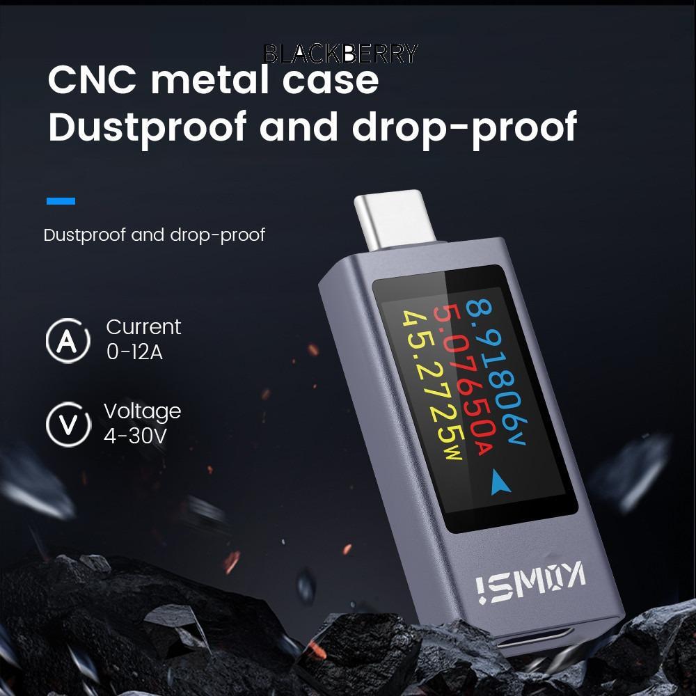 BLACKBERRY เครื่องทดสอบมิเตอร์พลังงาน, PD KWS-2303C Current และแรงดันไฟฟ้า, DC 4-30V 0-12A Type-C แบ