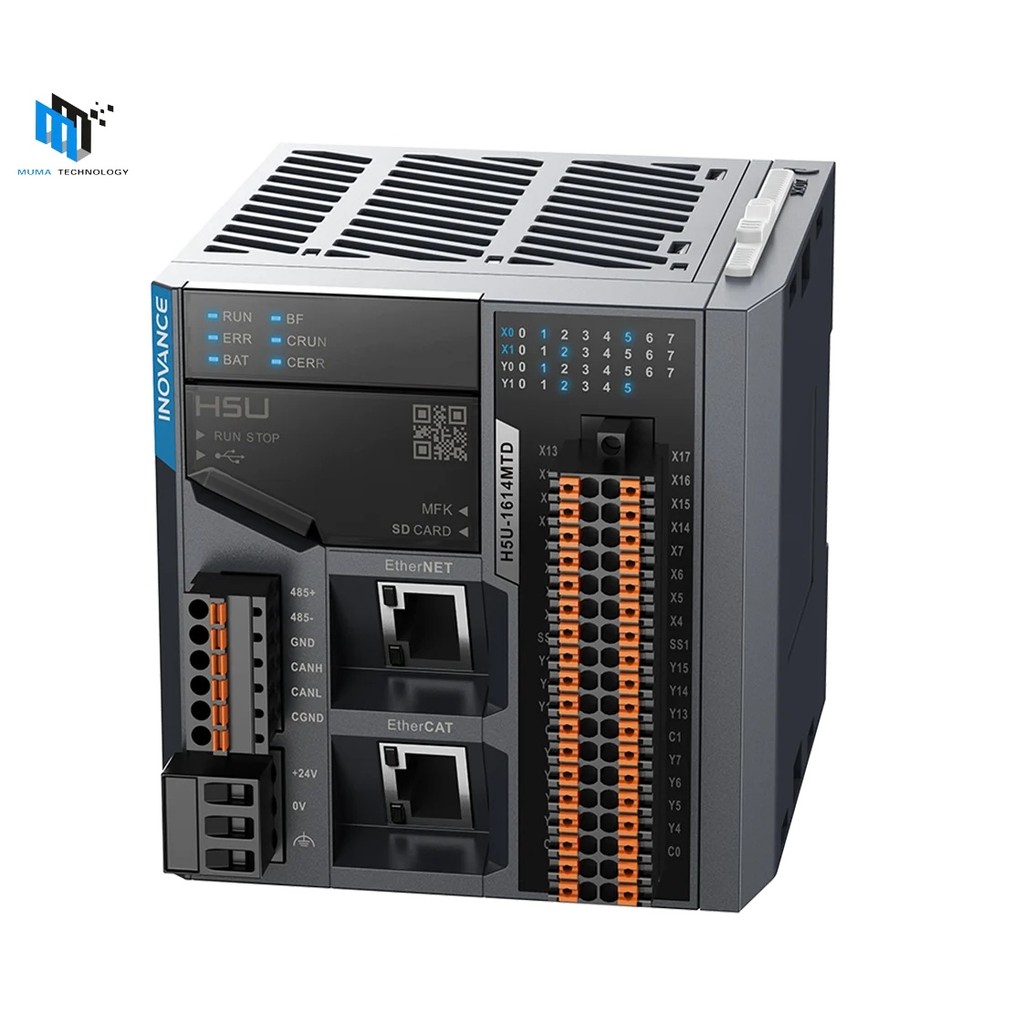 WarrantyOriginal New Inovance PLC H5U Series H5U-1614MTD-A8 Compact EtherCAT PLC 30 I/O 220V สําหรับ