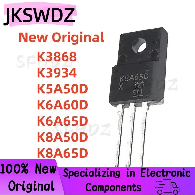 5PCS K3868 K3934 K5A50D K6A60D K6A65D K8A50D K8A65D 5A 6A 8A 15A 500V 600V 650V TO-220F Field Effect