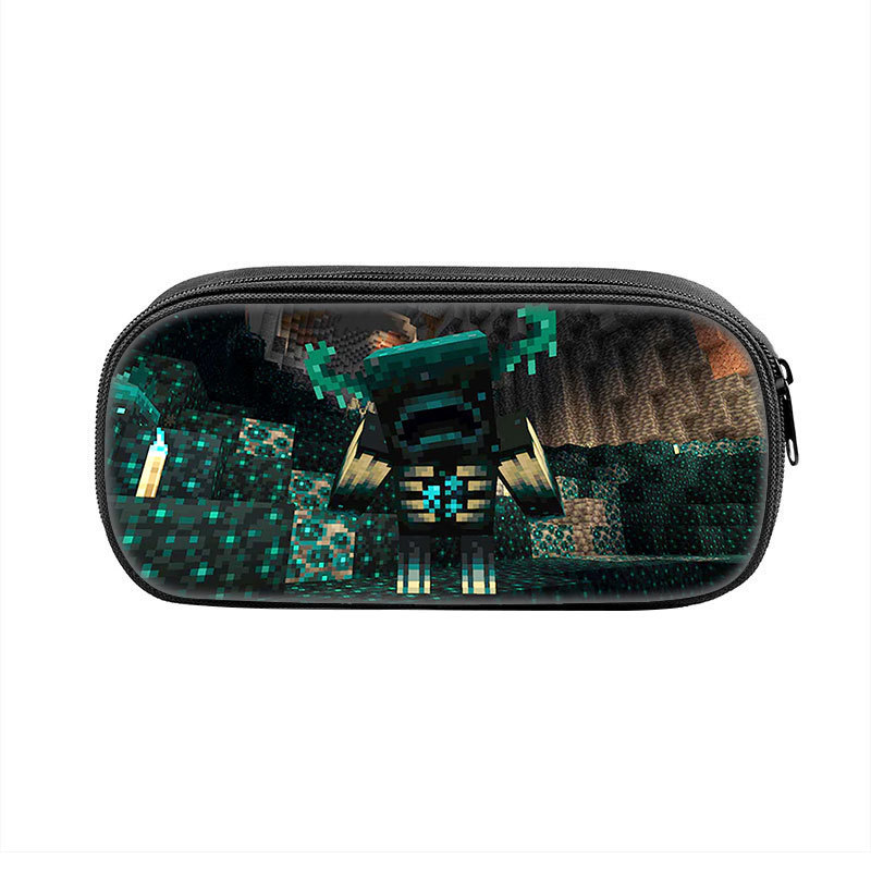 Minecraft Warden Minecraft Warden กระเป๋าเครื่องเขียนดินสอนักเรียนชั้นประถมศึกษา