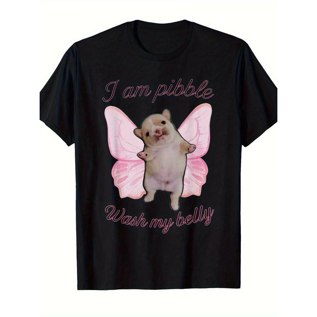 เด็กชายฤดูร้อนสาวผมเป็น pibble ล้างท้องของฉันเสื้อยืดใหม่ฮิปฮอป Y2K Harajuku Meme เสื้อผ้า