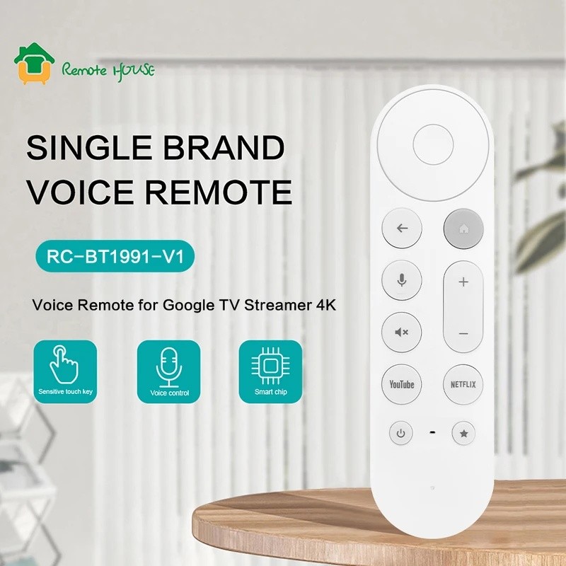 FZ ใหม่ RC-BT1991-V1 Voice Remote Replacement สําหรับ Google TV Streamer 4K ยังเข้ากันได้กับ Chromec