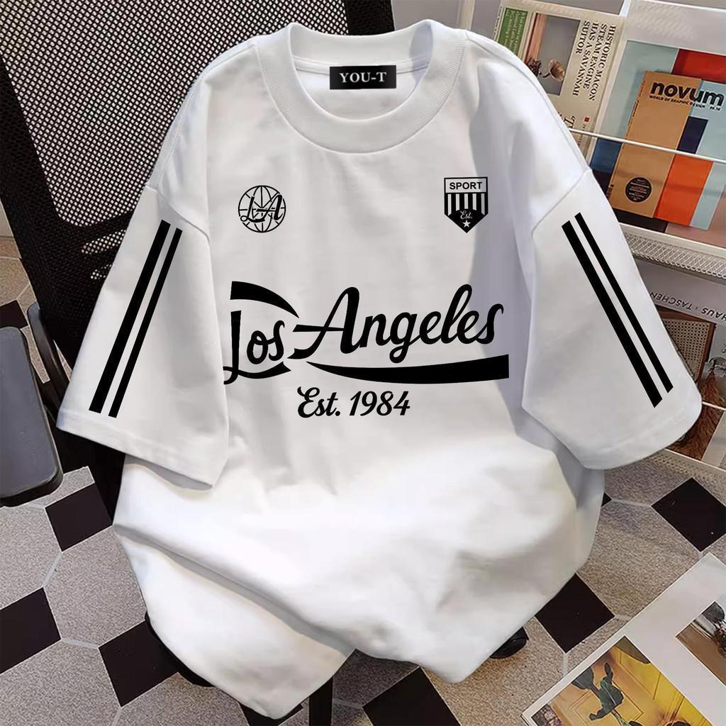 ChillTee เสื้อยืดผ้าคอตตอน “Los angeles” ทรง Oversize คอกลม แขนสั้น ผ้านุ่มสบาย ใส่ได้ทุกวัน ฤดูร้อน ไซส์ S-3XL