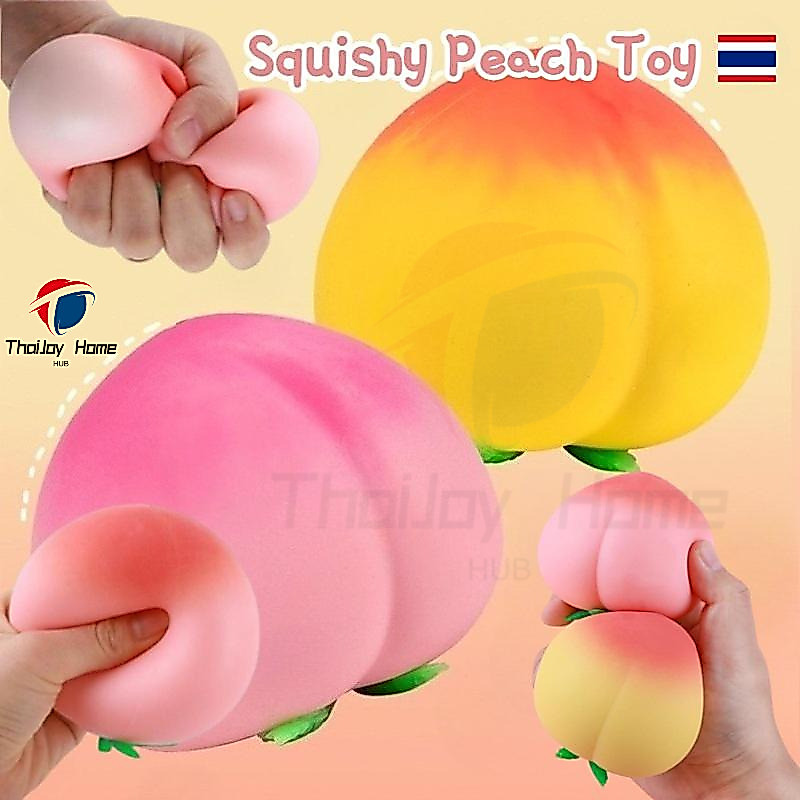 สินค้าใหม่! ของเล่นบีบสกุชชี่ รูปพีชน่ารัก สีชมพู Squishy Peach Toy บรรเทาความเครียด