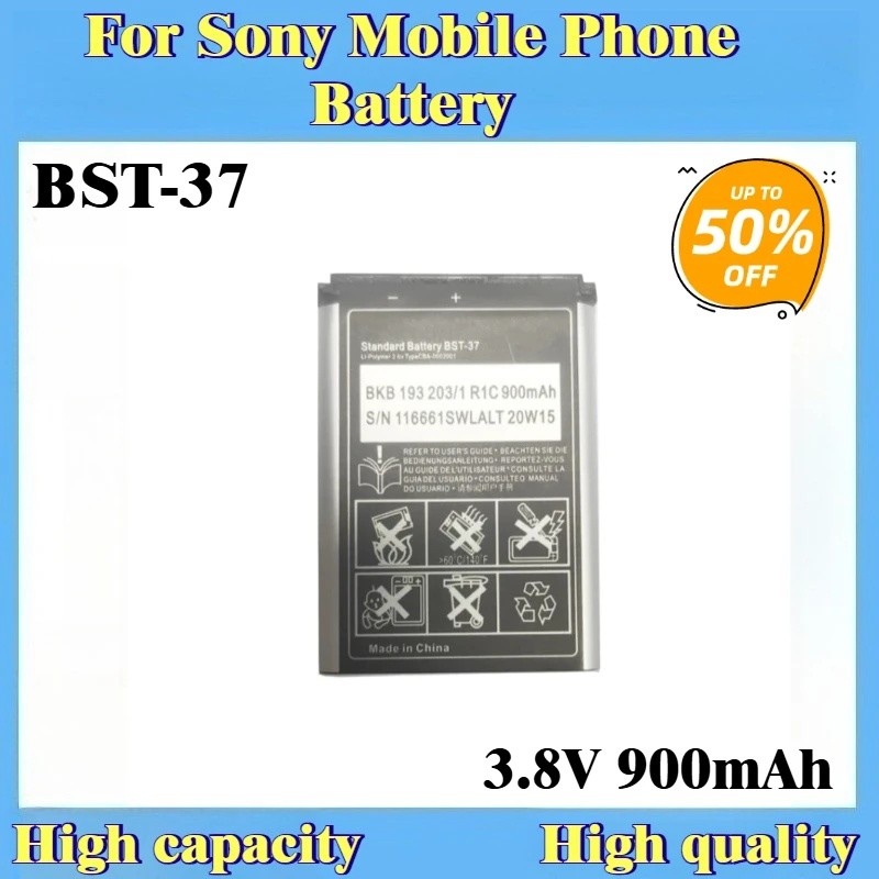 ใหม่แบตเตอรี่ชาร์จแบตเตอรี่ BST37 BST 37 BST-37 3.8V 900mAh สําหรับ Sony Ericsson T280i V600 K610i W