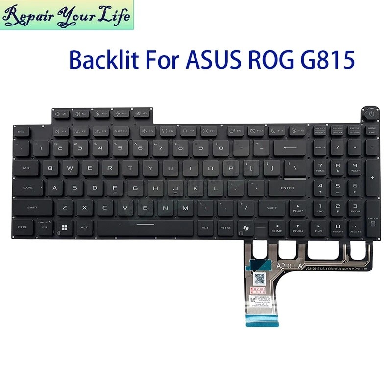 US ภาษาอังกฤษ Backlit คีย์บอร์ดสําหรับ ASUS ROG Strix G18 G815 G815L G815LP G815LR G815JMR JPR 0KNR0