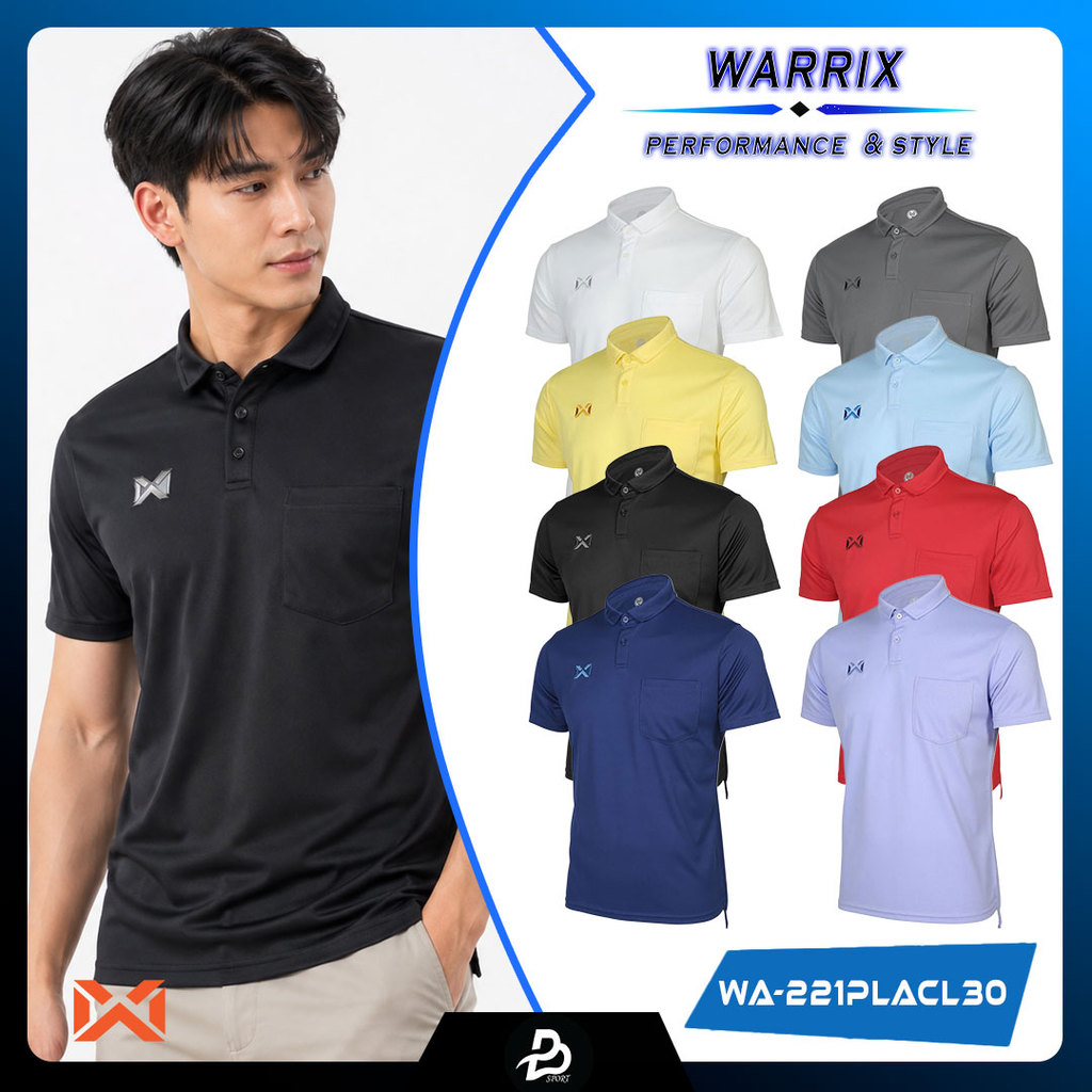 เสื้อ WARRIX รุ่น PIQUE PLUS รหัส WA-221PLACL30 วาริกซ์เสื้อโปโล WARRIX แท้100%