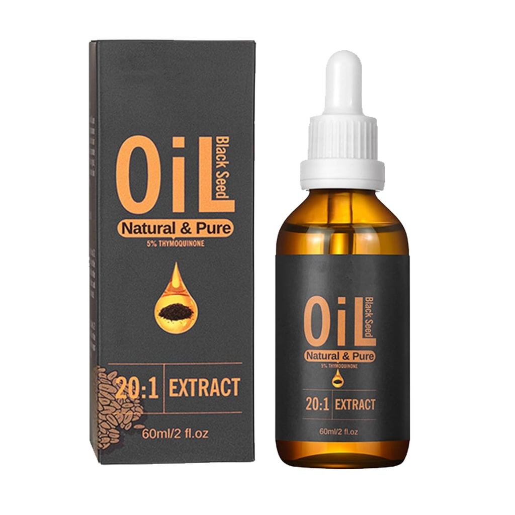 Black Seed Hair Oil-Cold-Press,2fl Oz ตุรกี Black Cumin Seed Oil Hair Serum สําหรับ Frizzy DryHair