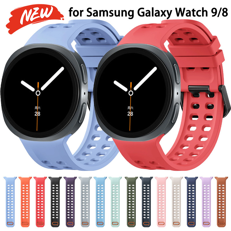 สายรัดซิลิโคนระบายอากาศสําหรับ Samsung Galaxy Watch 9/8 40 มม.44 มม./8 คลาสสิก 46 มม. สายรัดข้อมือสร้อยข้อมือ