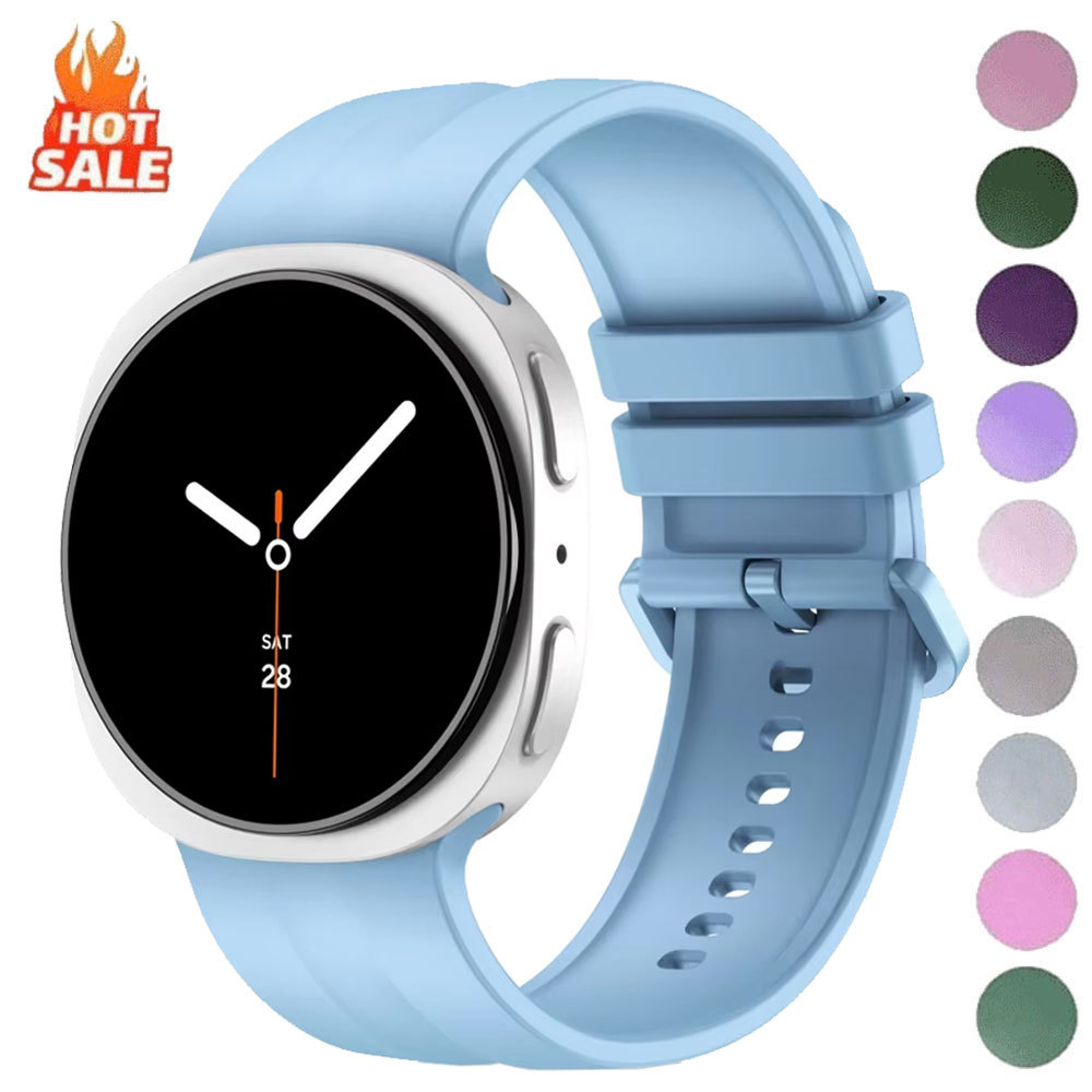 กีฬาซิลิโคนสําหรับ Samsung Galaxy Watch 9 8 40 มม.44 มม.อุปกรณ์เสริม correa pulseira สร้อยข้อมือ Galaxy Watch8 คลาสสิก 46 มม.