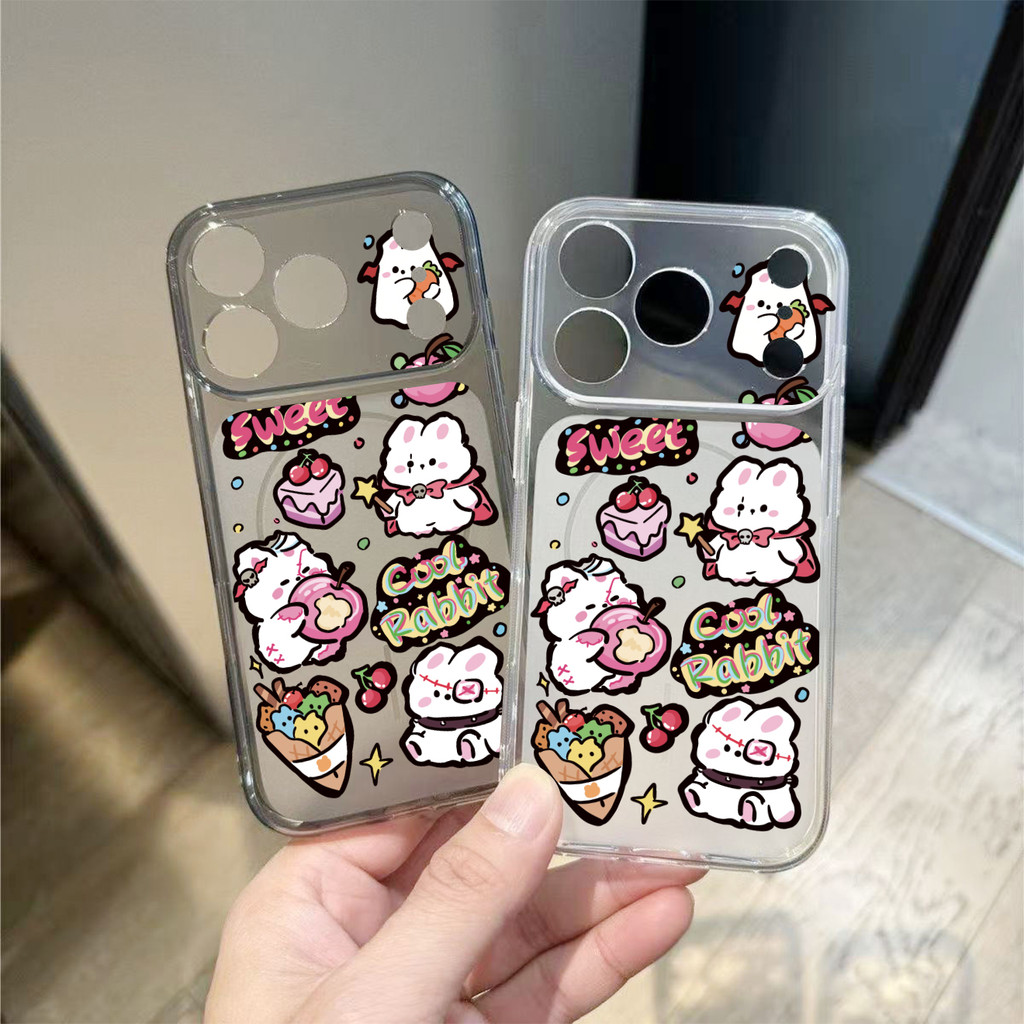 เคสคู่รักลายการ์ตูนคู่กัน สร้างสรรค์สไตล์คู่รัก ใสกันเหลือง สำหรับ iPhone16 13 17ProMax 7Plus XR 8Plus 12