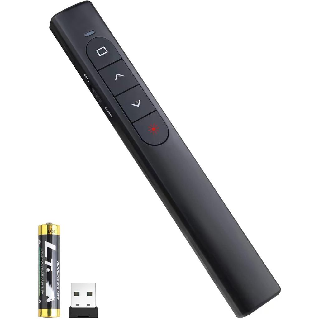 Wireless Presenter Remote, Clicker Presentation พร้อมรีโมทคอนโทรล Hyperlink & Volume PowerPoint Offi