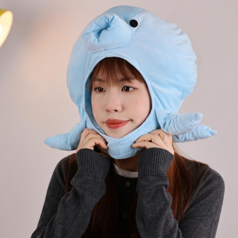 Ins สาวหัวใจน่ารักตลก Octopus หมวกของเล่นตุ๊กตาสัตว์ทะเลหมวก Photo Show Props 07.23