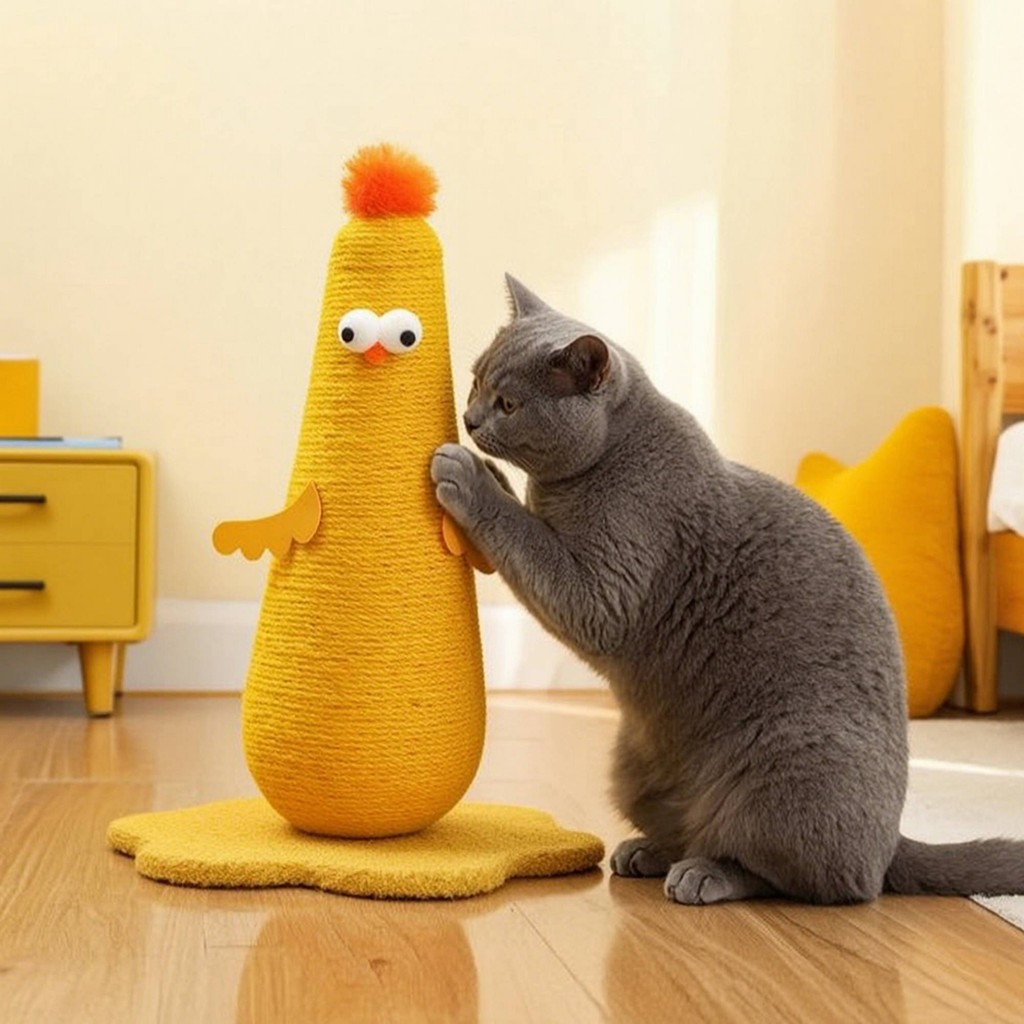 Chicken Cat Scratcher Soft Cat Scratching Post Scratching Post with Sisal Cover Long-Lasting Pet Sup