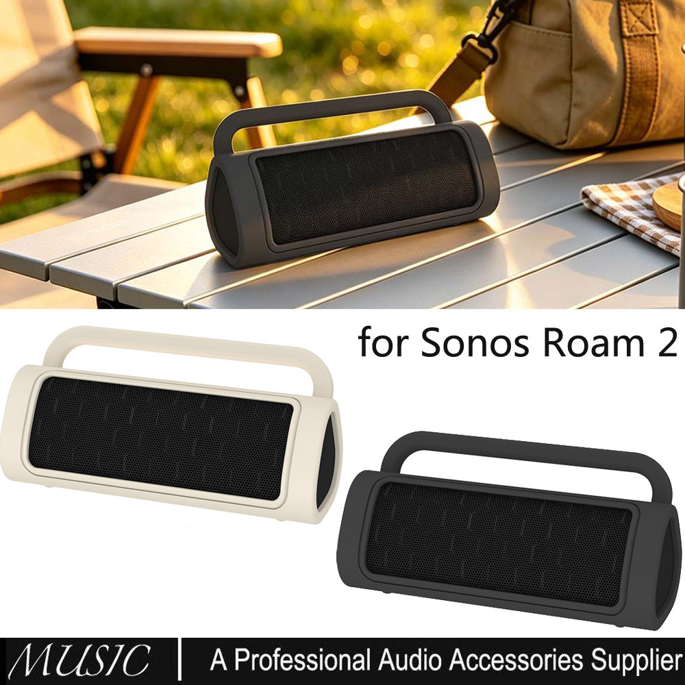 เคสซิลิโคนสําหรับลําโพงบลูทูธ Sonos Roam 2, กระเป๋าเดินทางแบบตั้งได้เคสป้องกันลําโพง