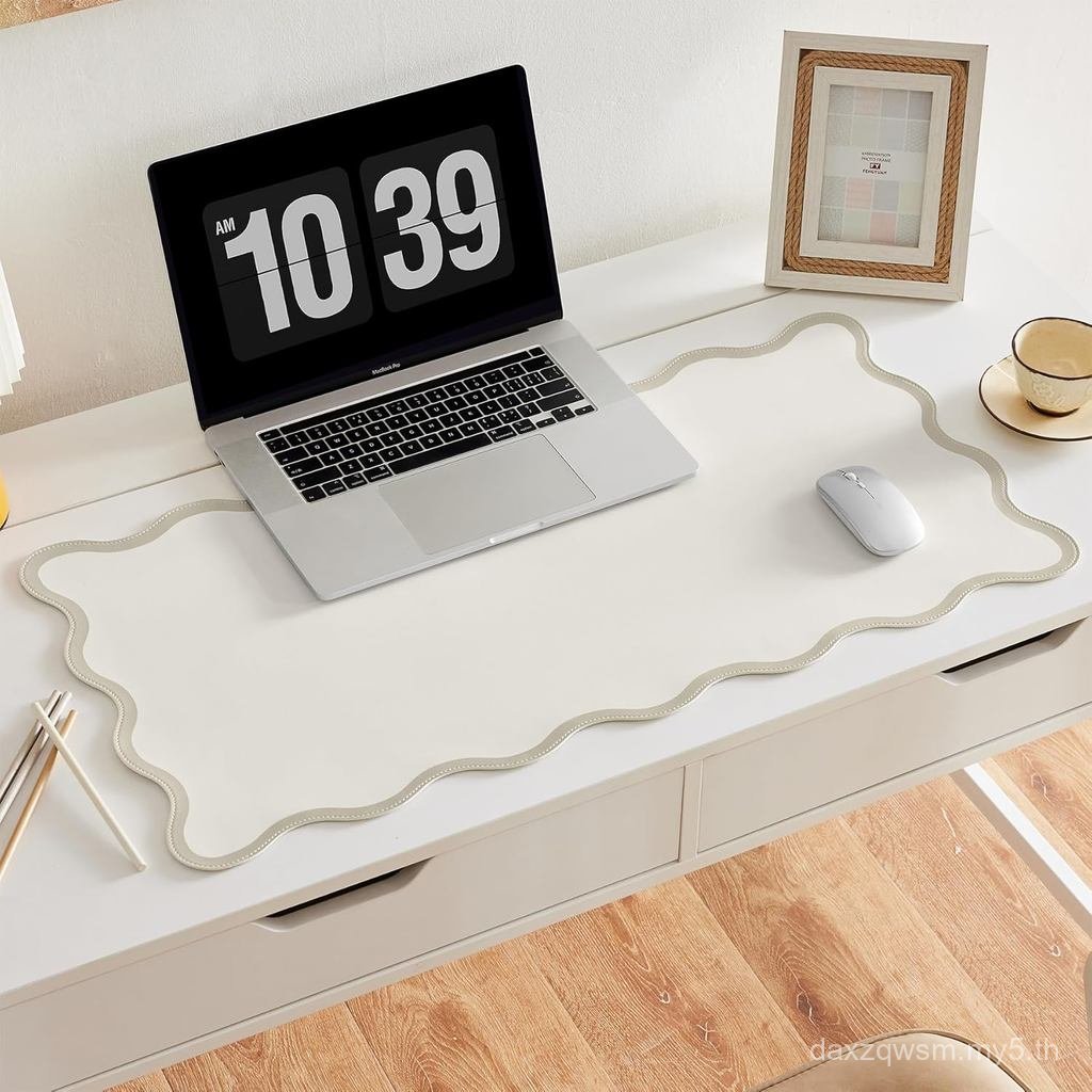 แผ่นรองโต๊ะหอยเชลล์, 31.5" x 15.7", หนัง PU, กันลื่นกันน้ํา, แผ่นรองโต๊ะสุนทรียศาสตร์น่ารักสําหรับ O
