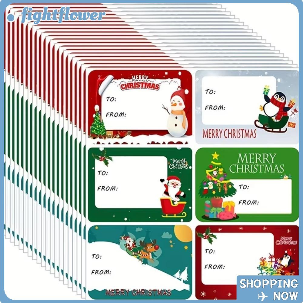 FIGHT Gift Paper Sticker, Biscuit Package Cookie Candy Tag Merry Christmas Labels, Self Adhesive DIY