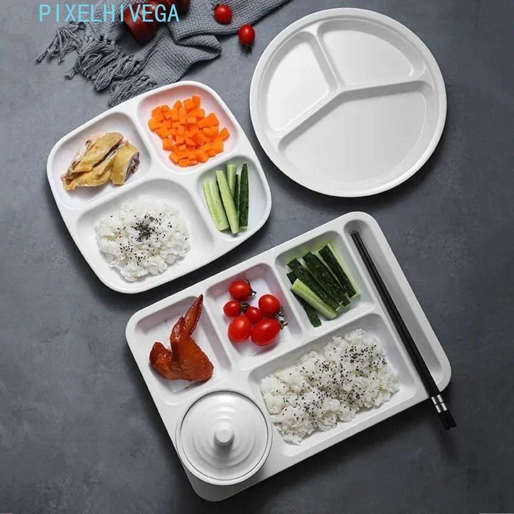 PIXELHIVEGA Fast Food Tray, Multigrid Plastic Food Dinner Plate, Dinner Tray Multifunctional Service