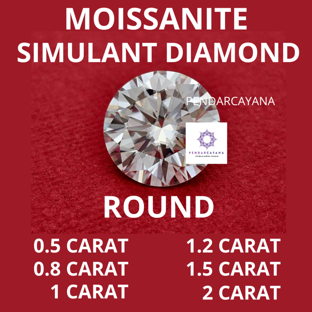 Moissanite พลอย simulant เพชร 0.5 กะรัต - 2 กะรัต ROUND / ชิ้น