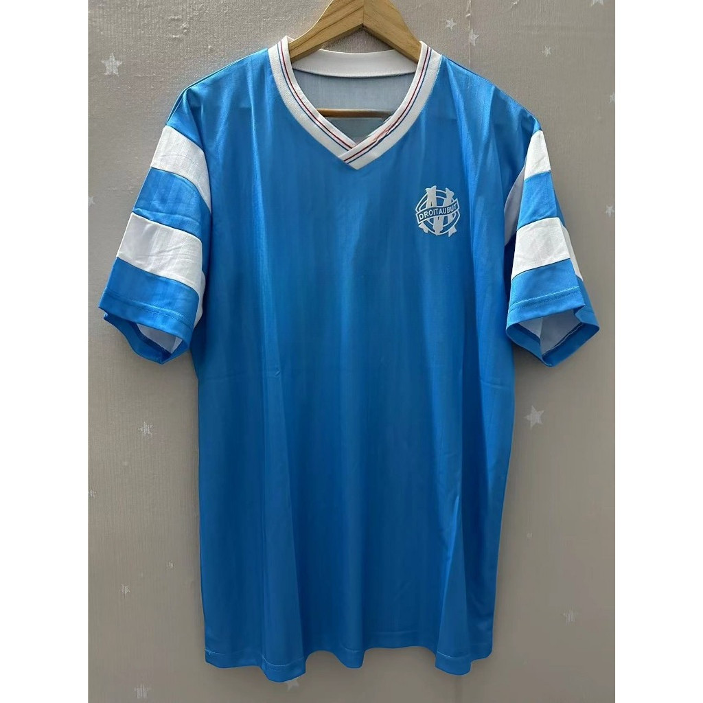 1990-91 Marseille Eric Cantona Vintage Retro Football Jersey - เสื้อยืดสั่งทําคุณภาพสูง