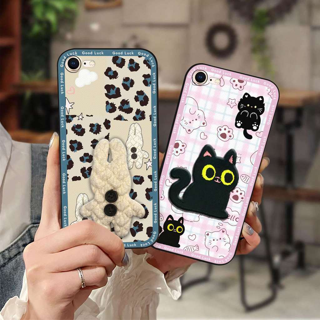 Anti-dust Plush เคสโทรศัพท์สําหรับ iphone 7/8/SE 2020/2022/SE2/SE3/ip7/ip8 การออกแบบแฟชั่นน่ารัก 3D 